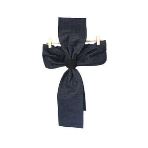 SAMMY B Teddy Denim Bow Front Top - Dark Wash - L